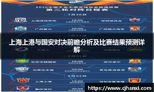 上海上港与国安对决前瞻分析及比赛结果预测详解